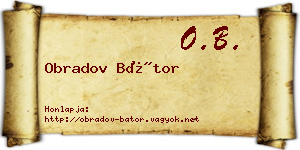 Obradov Bátor névjegykártya